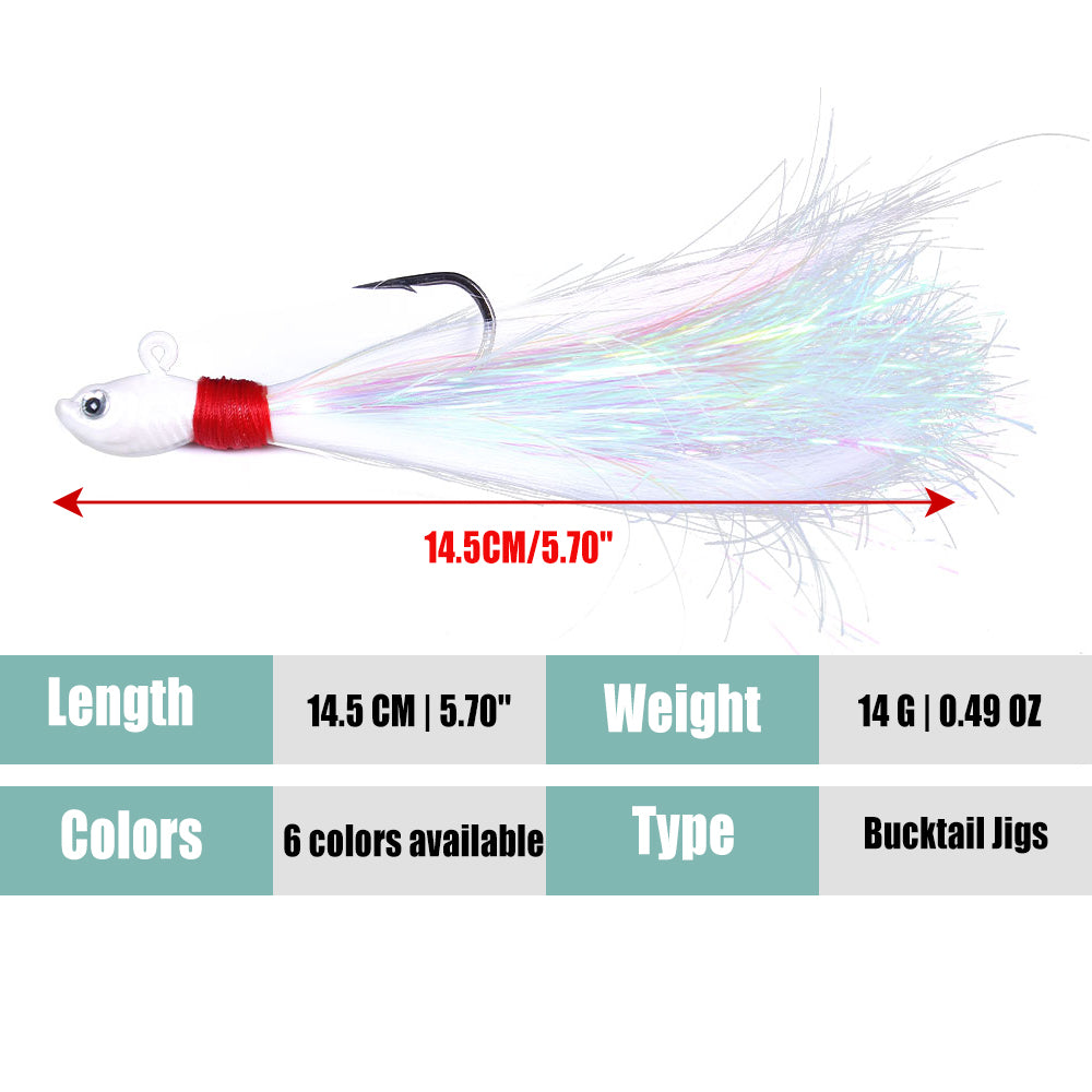 Bucktail Jig Soft Feather Tail Swimbait