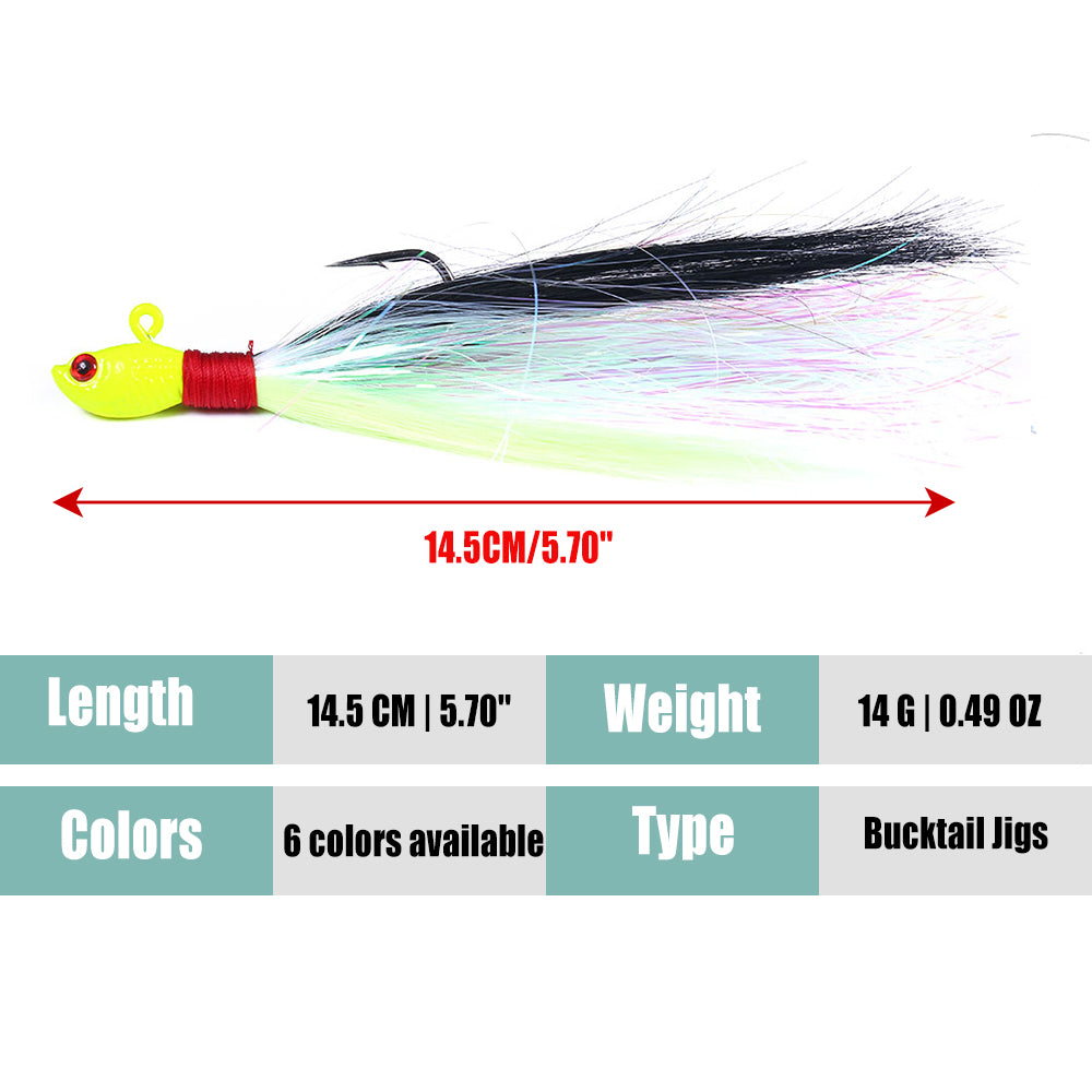 Bucktail Jig Soft Feather Tail Swimbait
