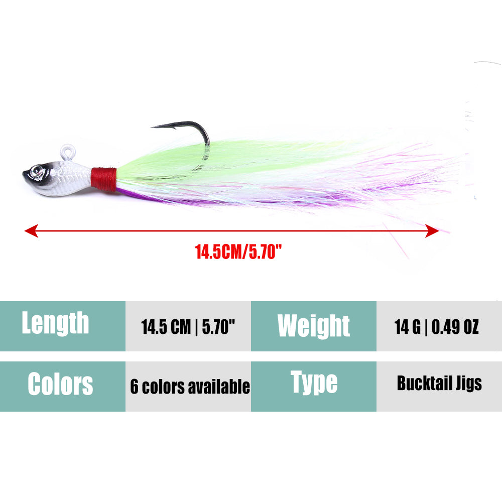Bucktail Jig Soft Feather Tail Swimbait