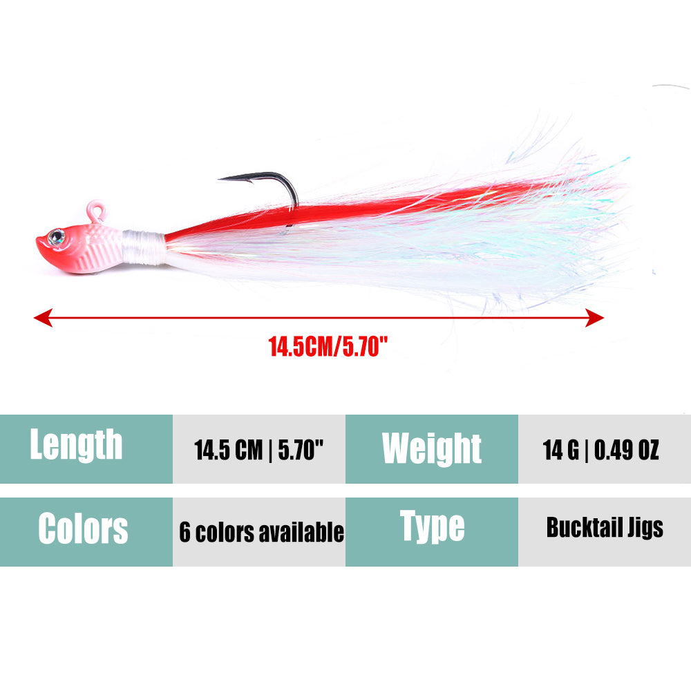 Bucktail Jig Soft Feather Tail Swimbait