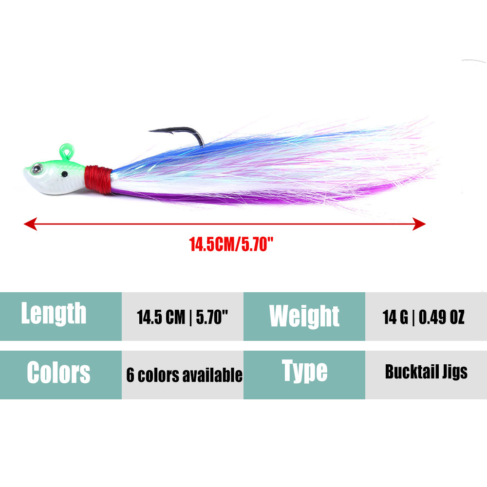 Bucktail Jig Soft Feather Tail Swimbait