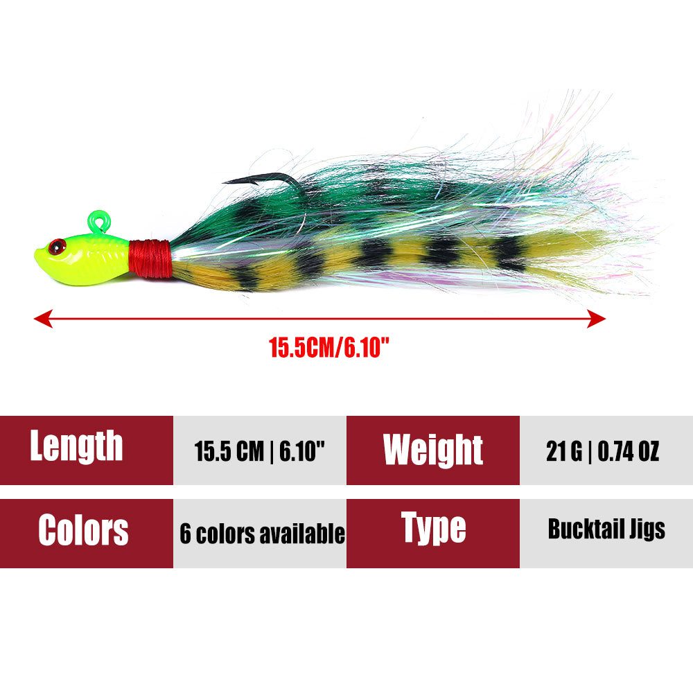 Bucktail Jig Soft Feather Tail Swimbait