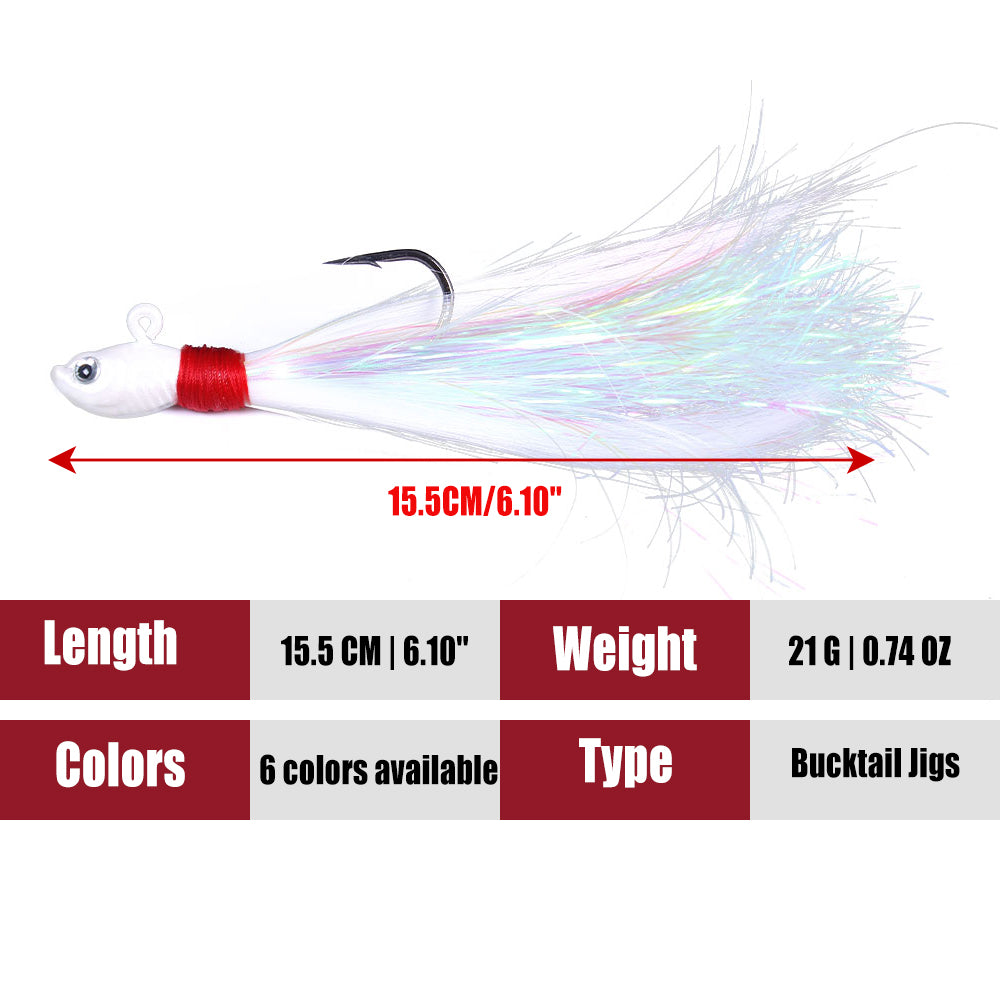 Bucktail Jig Soft Feather Tail Swimbait