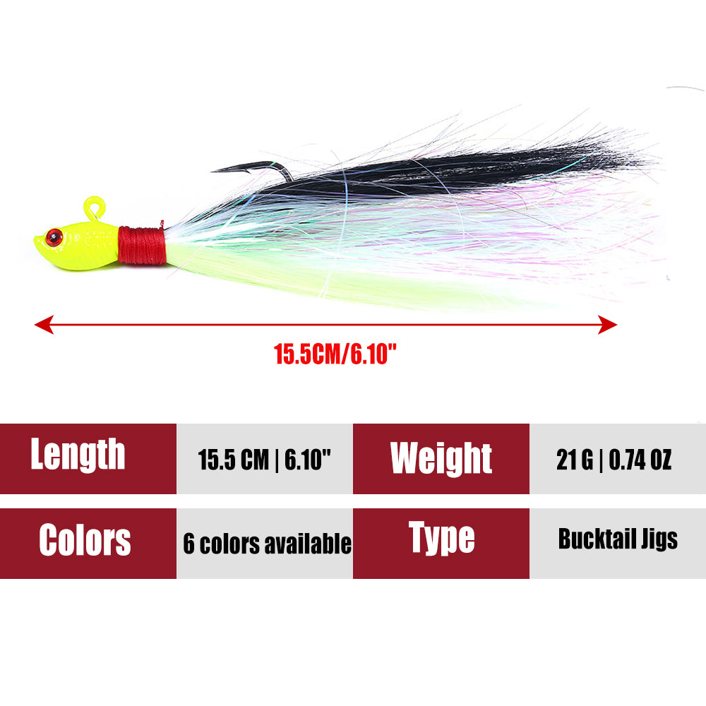Bucktail Jig Soft Feather Tail Swimbait