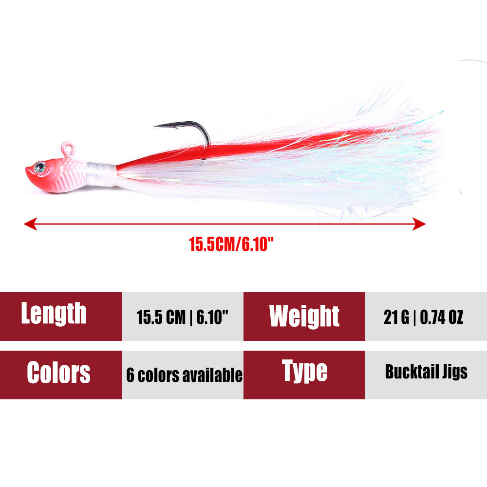 Bucktail Jig Soft Feather Tail Swimbait