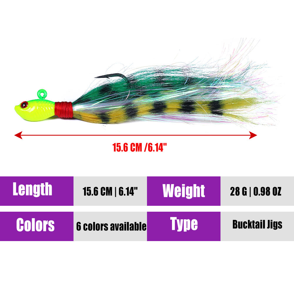 Bucktail Jig Soft Feather Tail Swimbait
