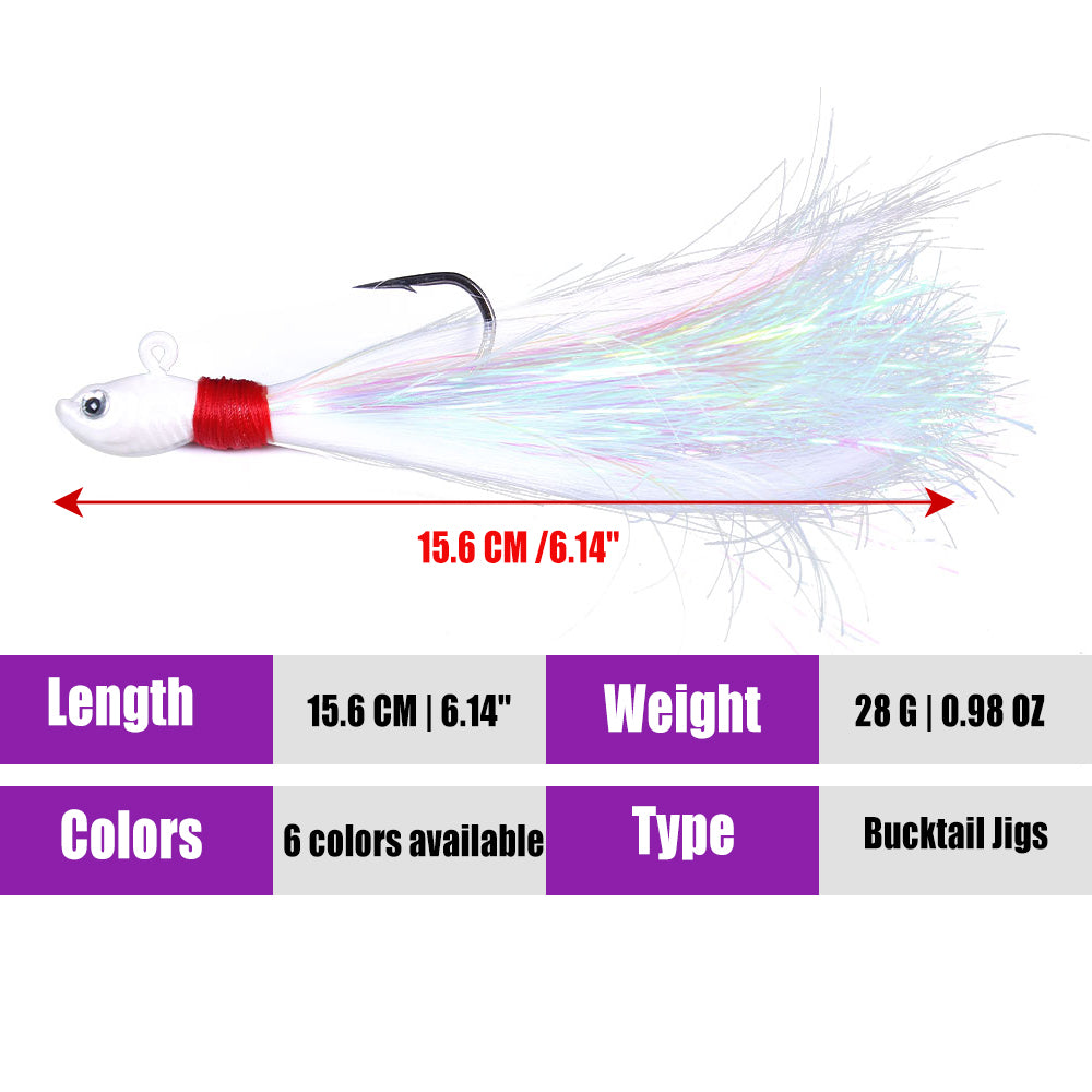 Bucktail Jig Soft Feather Tail Swimbait