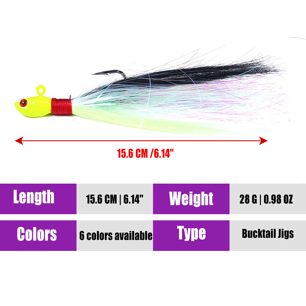 Bucktail Jig Soft Feather Tail Swimbait