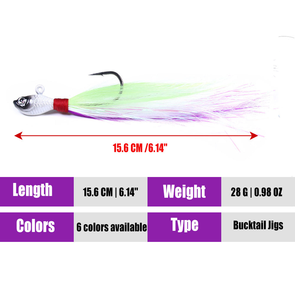Bucktail Jig Soft Feather Tail Swimbait