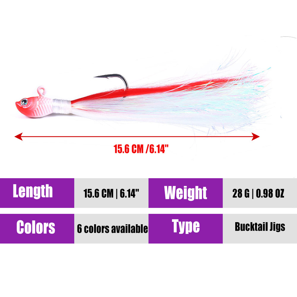 Bucktail Jig Soft Feather Tail Swimbait