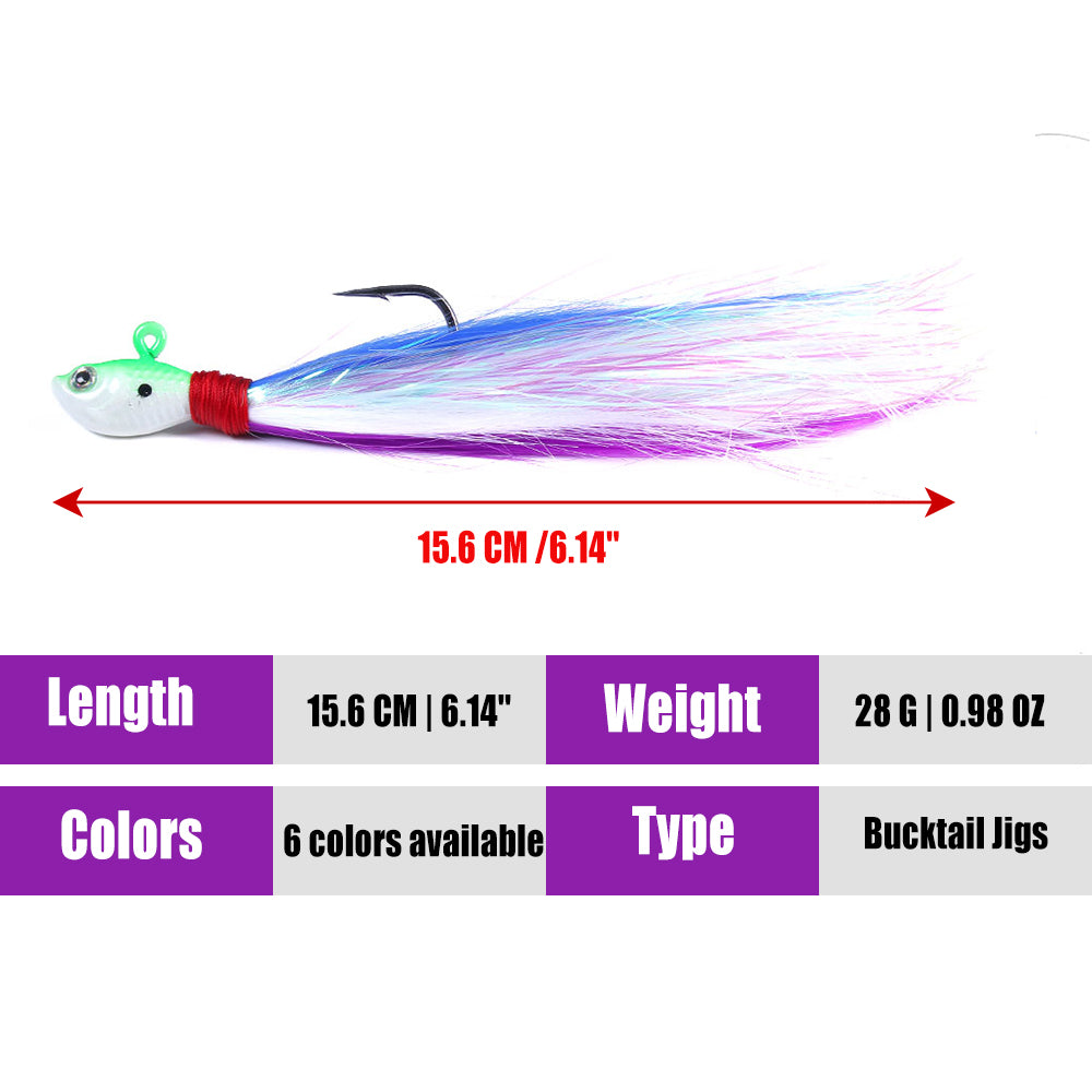Bucktail Jig Soft Feather Tail Swimbait