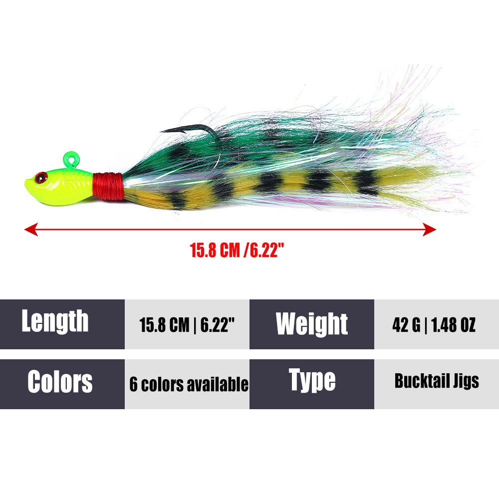 Bucktail Jig Soft Feather Tail Swimbait