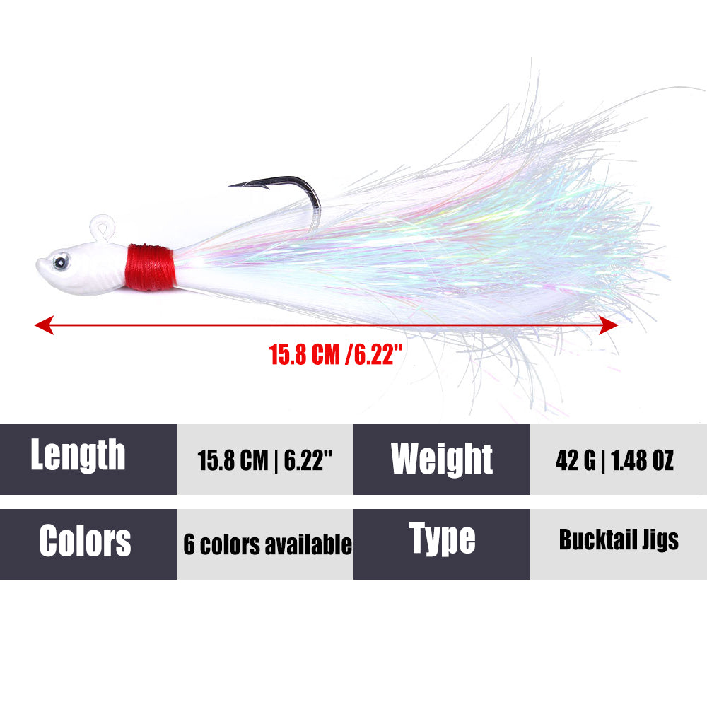 Bucktail Jig Soft Feather Tail Swimbait