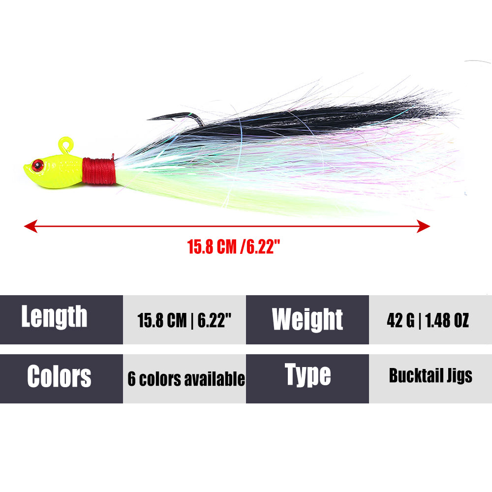 Bucktail Jig Soft Feather Tail Swimbait
