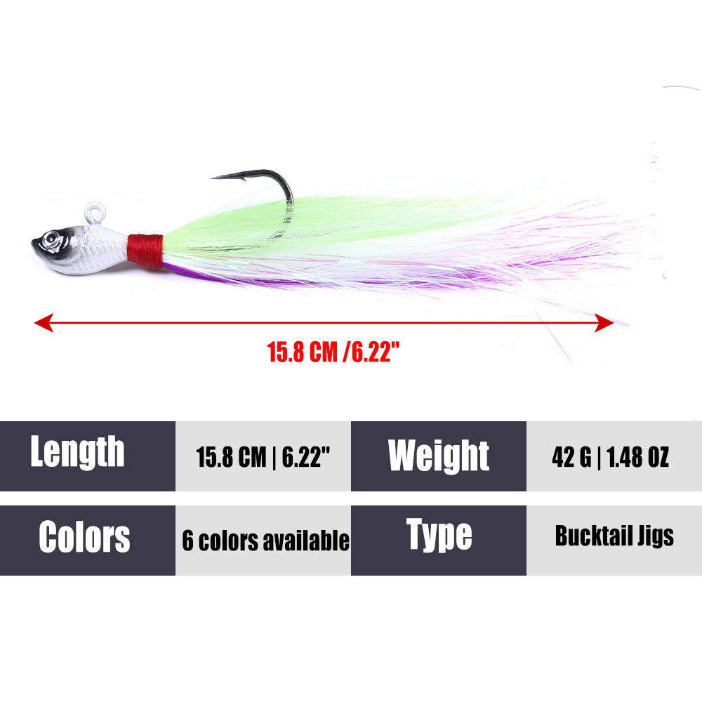 Bucktail Jig Soft Feather Tail Swimbait