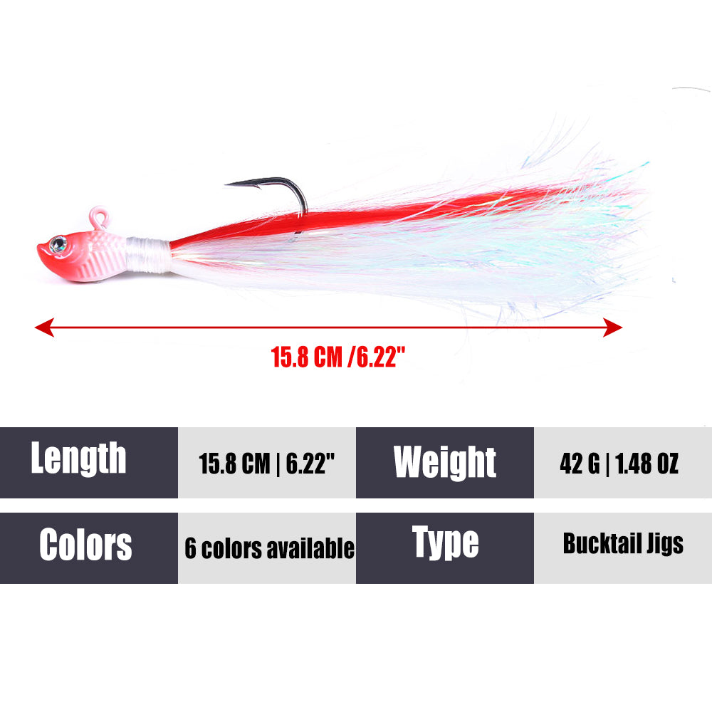 Bucktail Jig Soft Feather Tail Swimbait