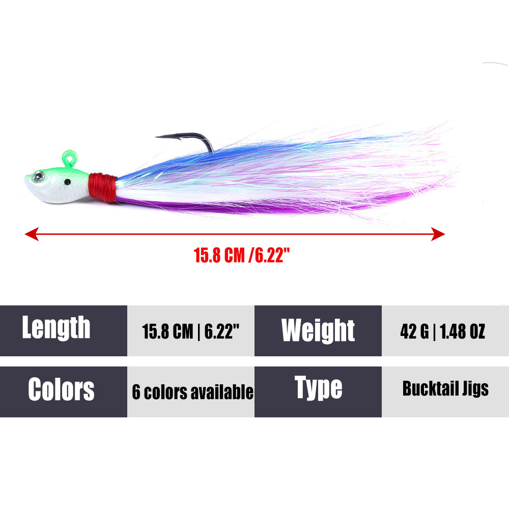 Bucktail Jig Soft Feather Tail Swimbait