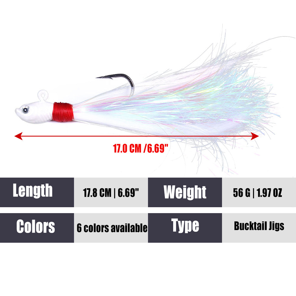 Bucktail Jig Soft Feather Tail Swimbait