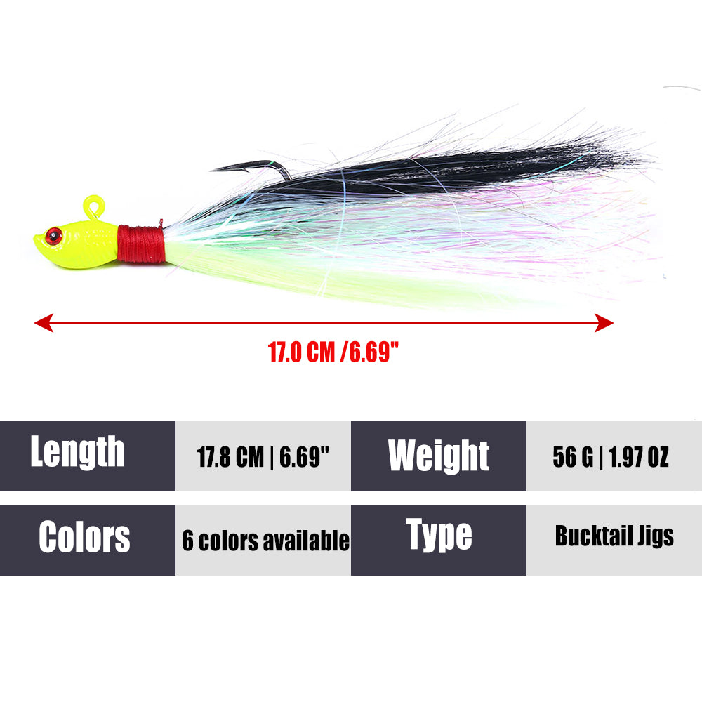 Bucktail Jig Soft Feather Tail Swimbait