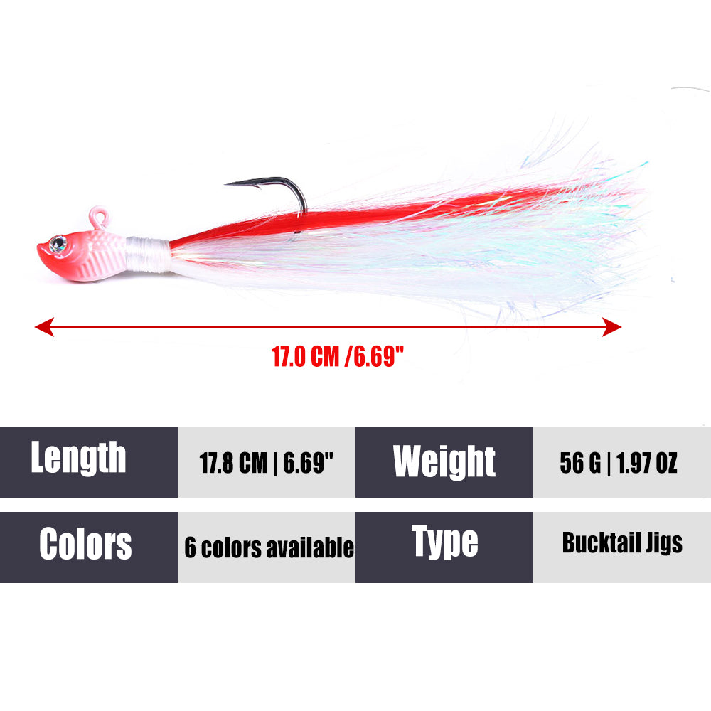 Bucktail Jig Soft Feather Tail Swimbait