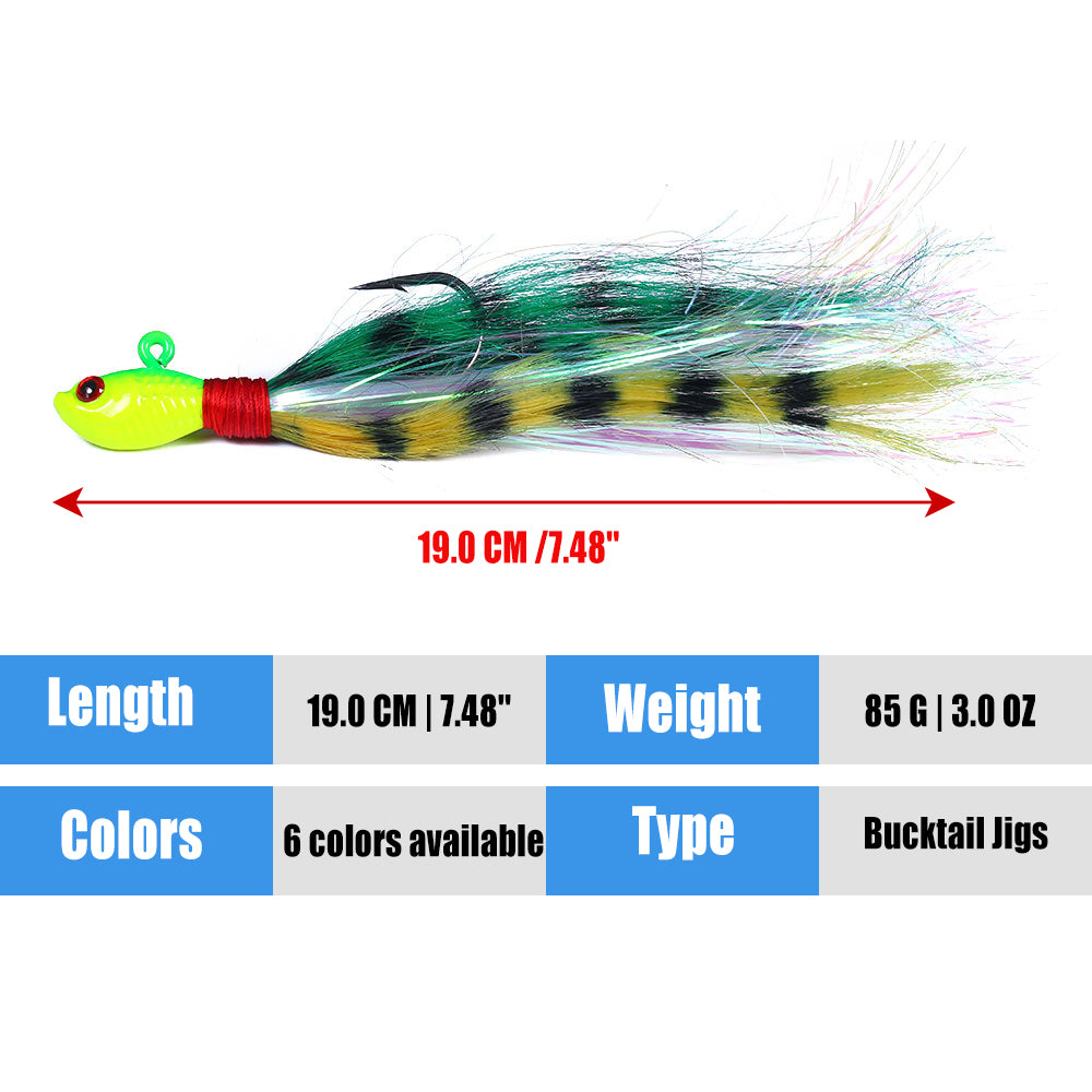 Bucktail Jig Soft Feather Tail Swimbait