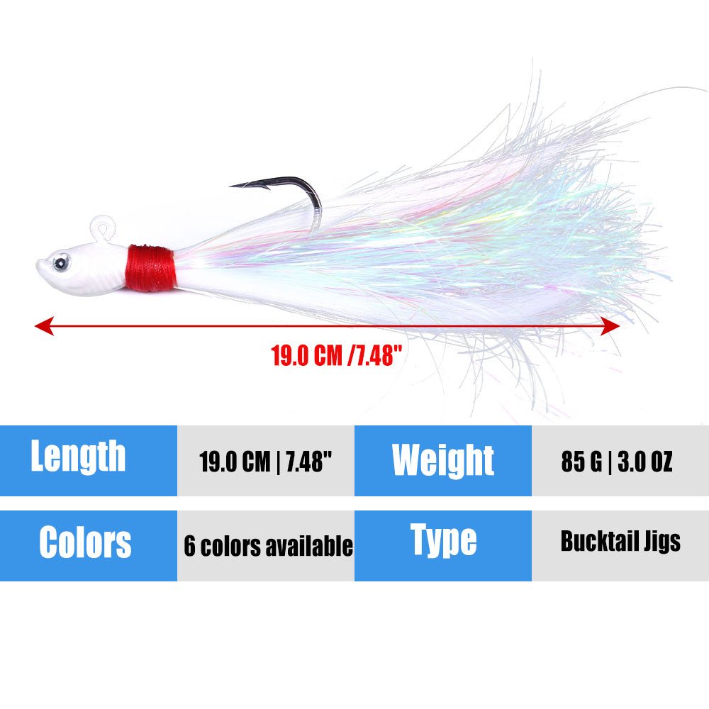 Bucktail Jig Soft Feather Tail Swimbait