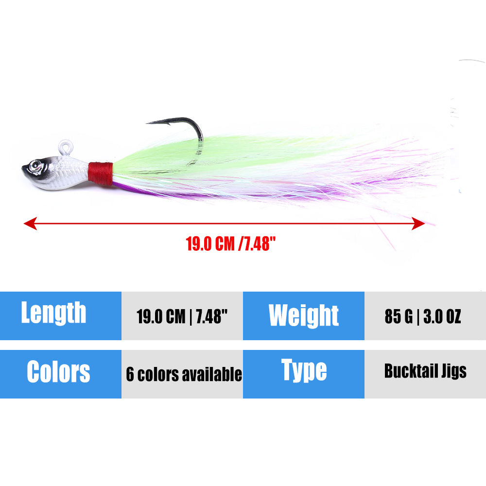Bucktail Jig Soft Feather Tail Swimbait
