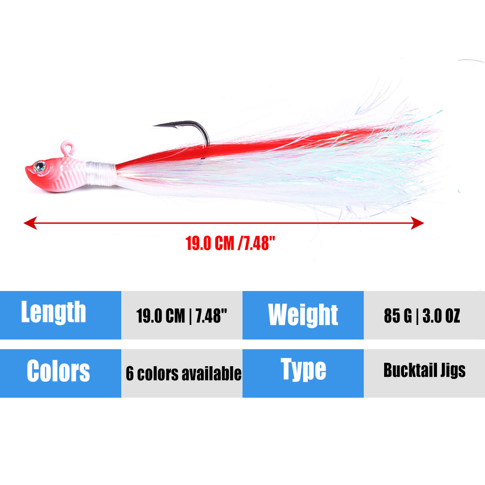 Bucktail Jig Soft Feather Tail Swimbait