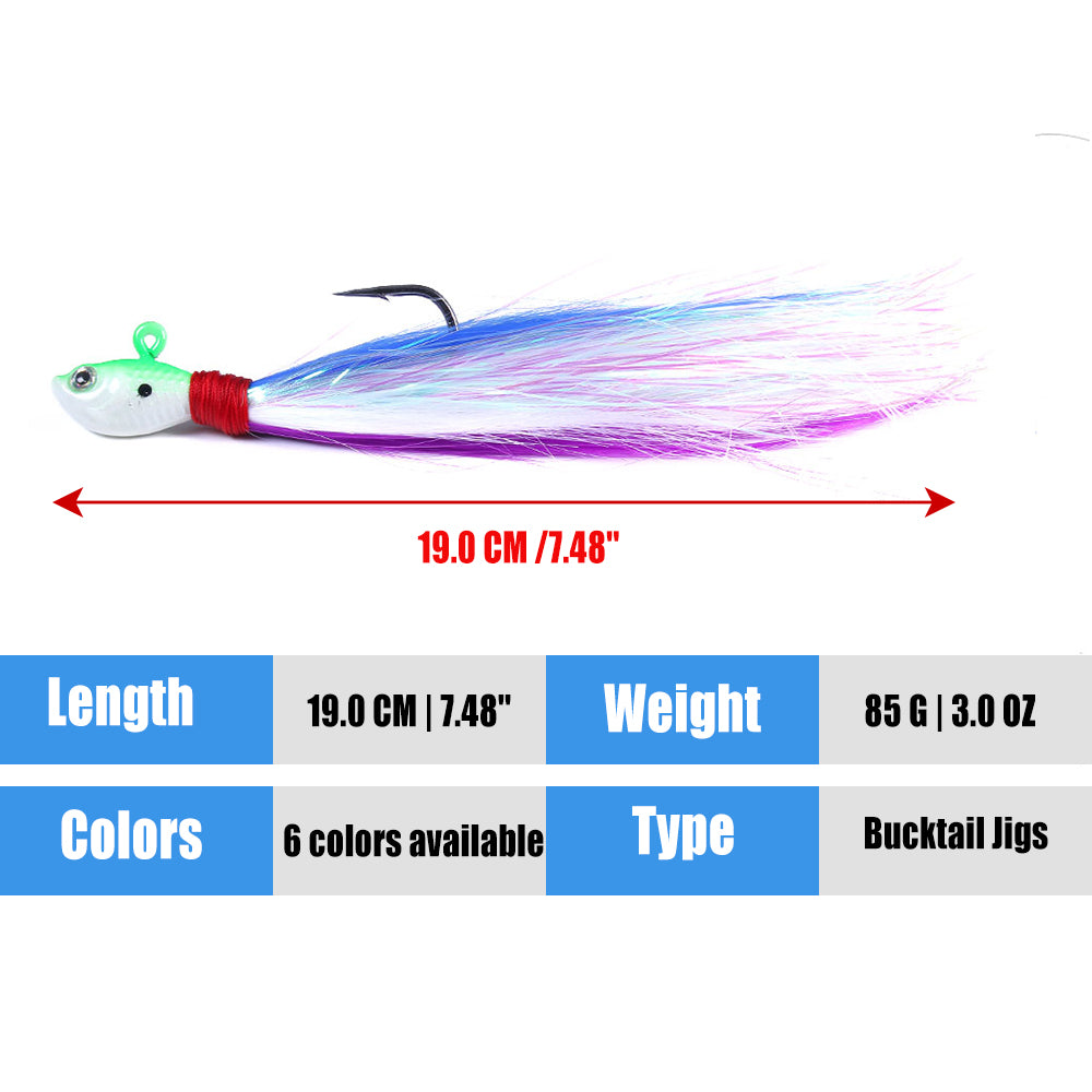 Bucktail Jig Soft Feather Tail Swimbait