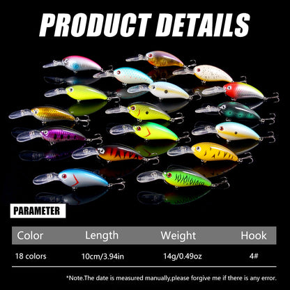 10CM-14G Diving Crankbait Fishing Lures