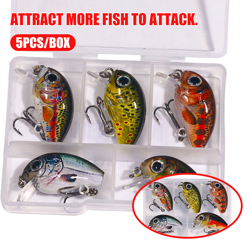 Cheap 5pcs/box Mini Fish Bass Fishing Lure Set Mini Artificial