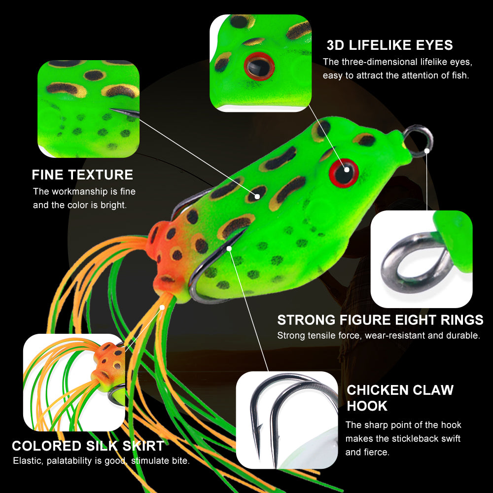 HENGJIA Topwater Frog Lizard Tackle And Bait Set High Carbon Soft
