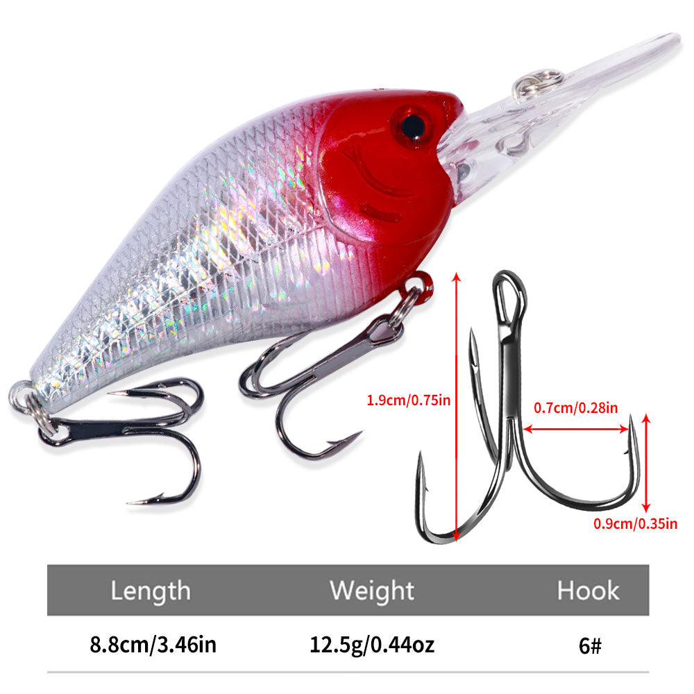 8pcs Hard Fishing Lures Minnow Crankbait with 2 Treble Fishing Hooks for  Bass Walleye Pike Fishing Lure Kit 10cm/3.94inch 3D Eyes Spinner Baits for