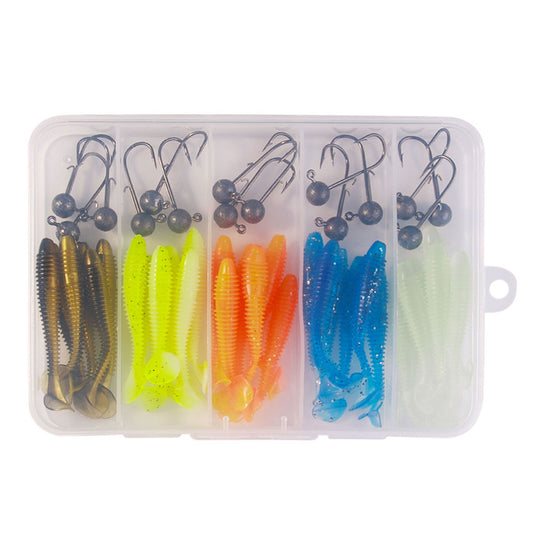 5.5cm 1.3g Soft Lure Bait 45pcs Set Artificial Soft Lure Set Lead Fishing Hook Pvc Fishing Lures