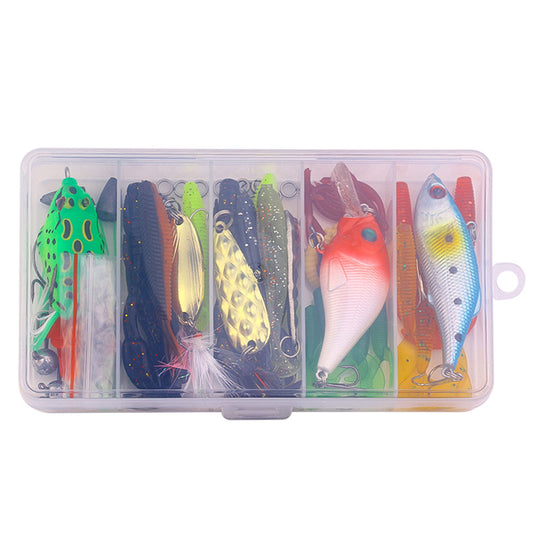 HENGJIA Soft Baits Spoon Crankbait VIB Frog Fishing Lures Set