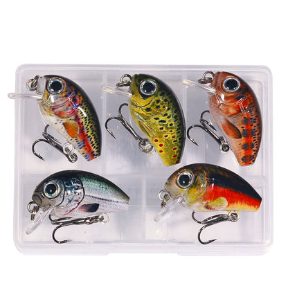 5PCS Set 2.8CM 2G HENGJIA Small Crankbait Kits