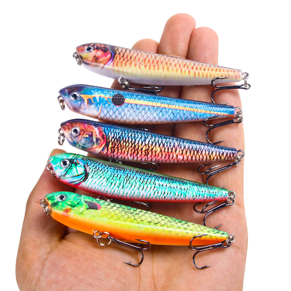 Cheap HENGJIA 6pcs/lot 6.5cm/11.8g Popper Fishing Lure Hard