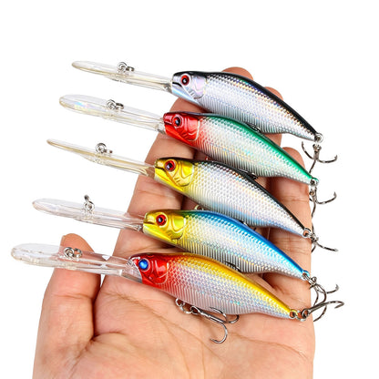 8pcs/set 4.33inch 0.32oz Long Lip Board Diving Minnow Lure