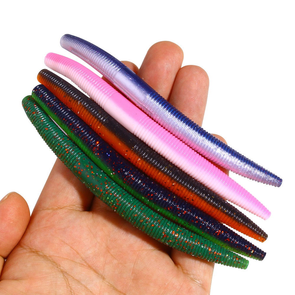 105mm 6g HENGJIA Soft Plastic Worm Baits 5pcs/bag