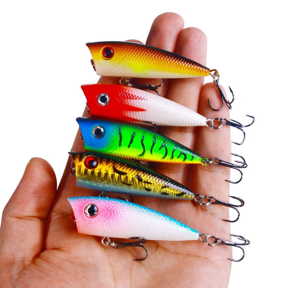 HENGJIA Top Water Popper Fishing Lures Saltwater, 6 Pack Poppers Lures  Artificial Hard Baits for Bass, Walleye, Crankbait Fishing Lure 