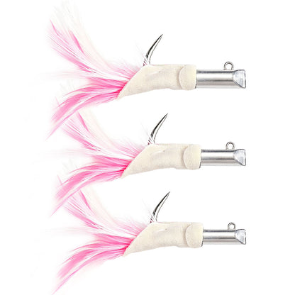 0.5oz 0.74oz 0.88oz Tube Jig Head  Feather Saltwater Fishing Hooks