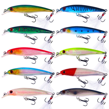 HENGJIA 9CM 6.7G Minnow Lure Bait  10pcs box set