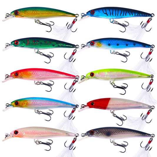 HENGJIA 9CM 6.7G Minnow Lure Bait  10pcs box set