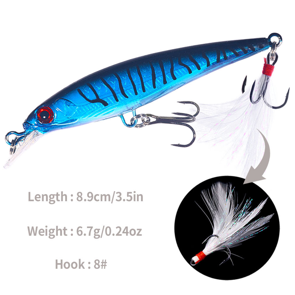HENGJIA 5-Pack 4.5cm/8g Minnow Crankbait Fishing Lures – Jerkbait, ABS Plastic, For Bass/Trout/Pike