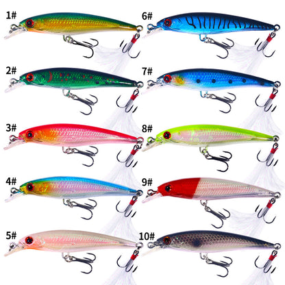 HENGJIA 9CM 6.7G Minnow Lure Bait  10pcs box set