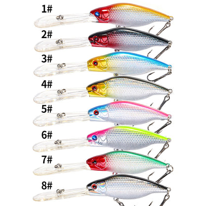 8pcs/set 4.33inch 0.32oz Long Lip Board Diving Minnow Lure