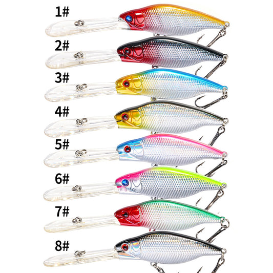 8pcs/set 4.33inch 0.32oz Long Lip Board Diving Minnow Lure