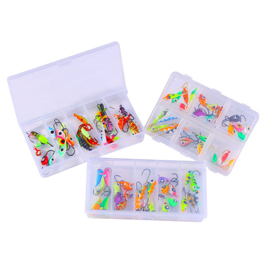 HENGJIA Ice Jig Lead Set Vertical Metal Maggots Worm Fishing Bait Lure Hook for River Lake Stream Fishing