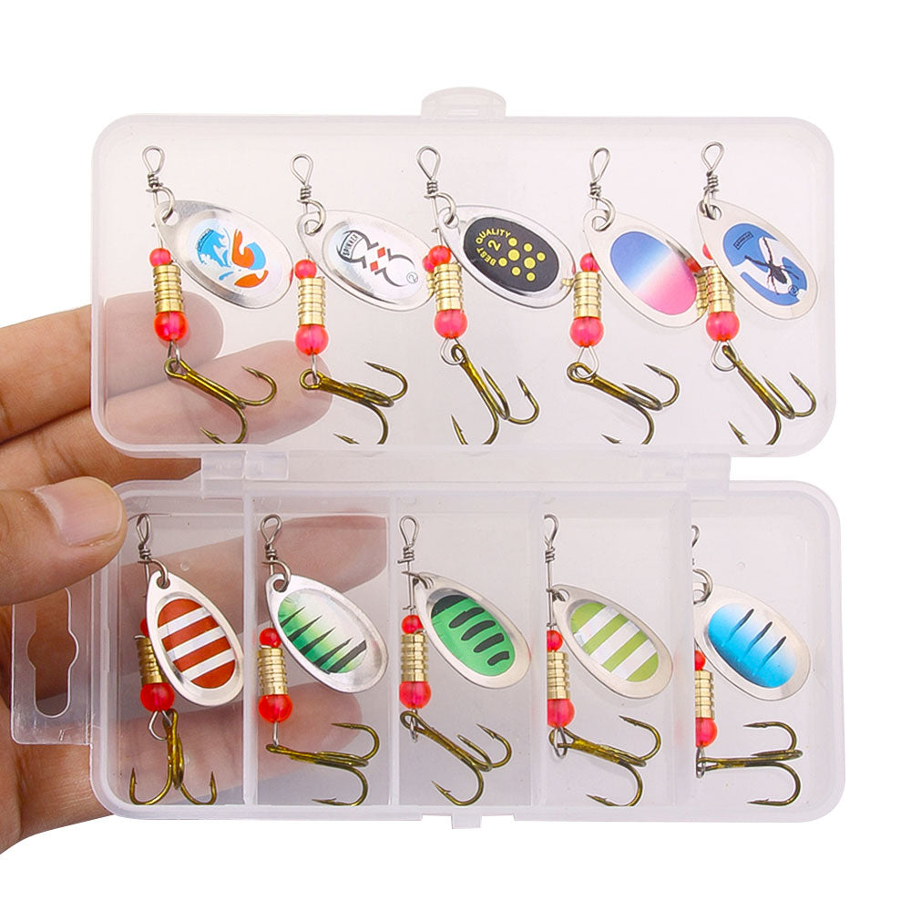 10pcs Metal Spinner Baits Lure Kits