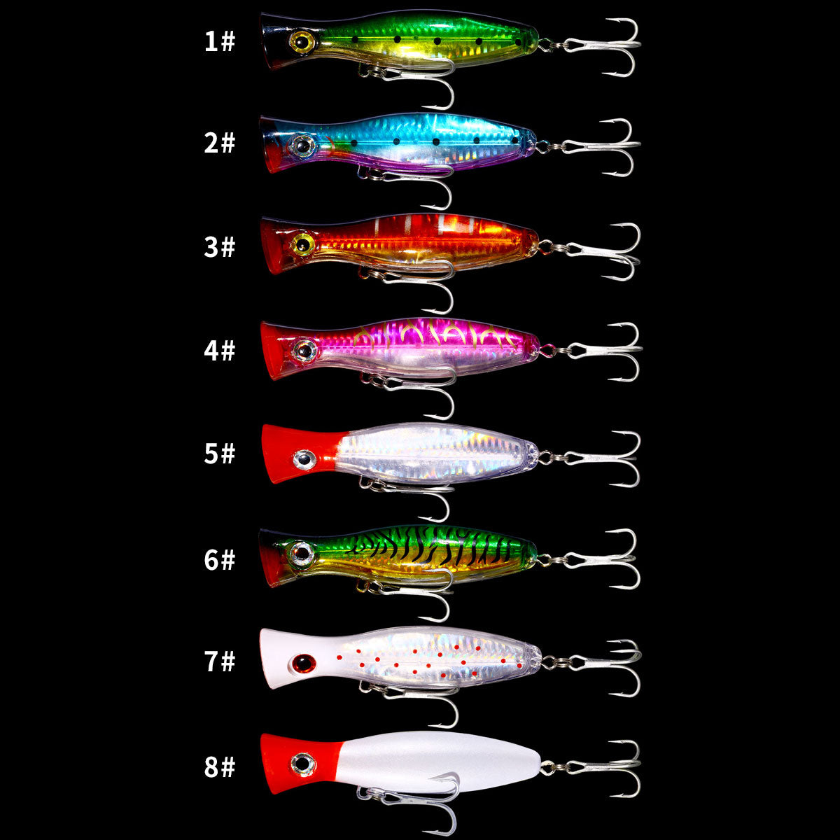 6pcs set 13cm 43g HENGJIA Big Popper Lure Popper Lures Fishing Lure Bait